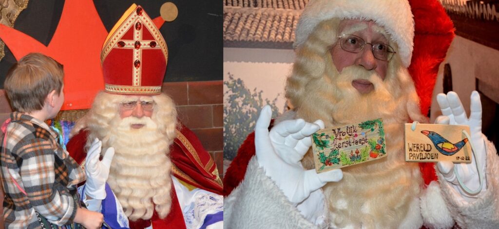 Sinterklaas en Kerstman op bezoek in het Wereldpaviljoen